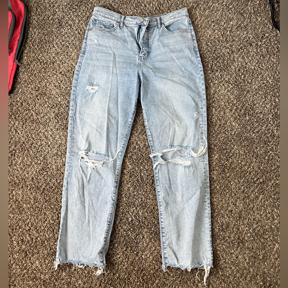 Express Modern Straight Super High Rise Jeans